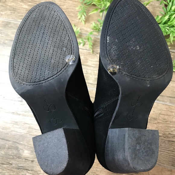 Jessica Simpson side lace bow black suede bootie 6 - Picture 7 of 7